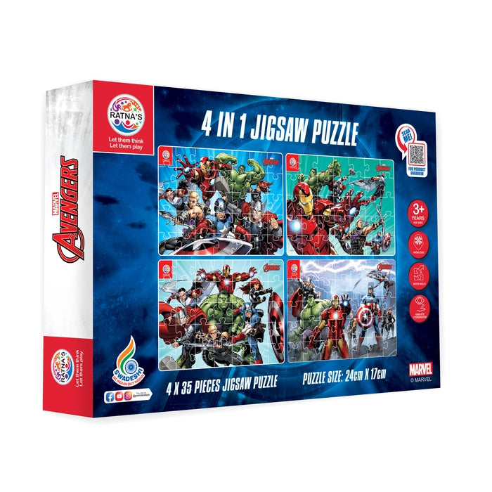 Marvel Avengers Team 4 in 1 jigsaw puzzle for Kids