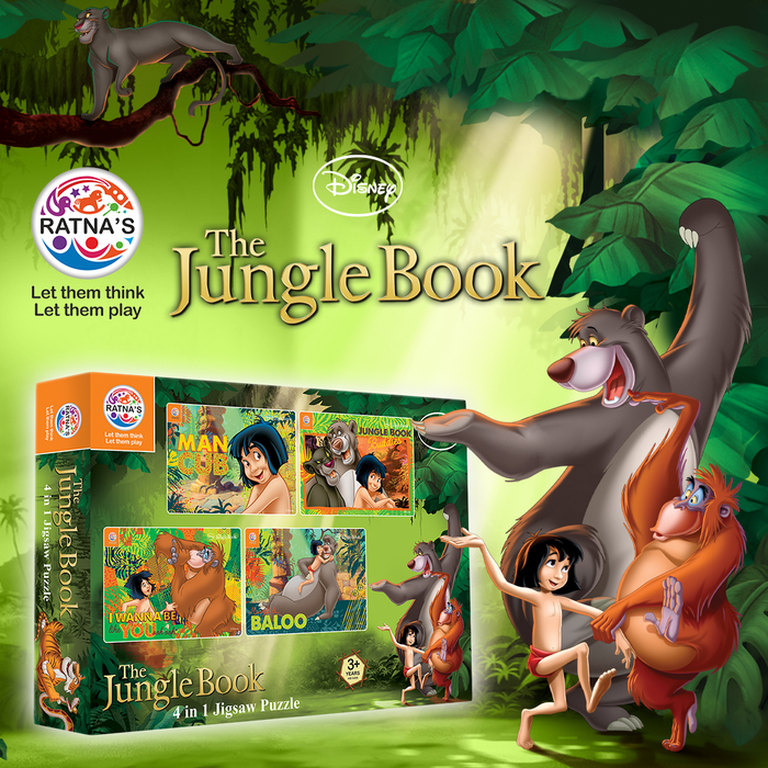 Disney The Jungle book 4 in 1 jigsaw puzzle for Kids