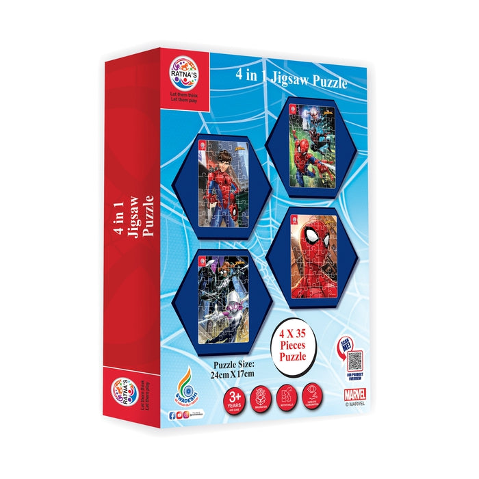 Marvel Spiderman Certical 4 in 1 jigsaw puzzle for Kids