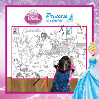 Disney My colouring mat Princess cindrella , Washable & reusable