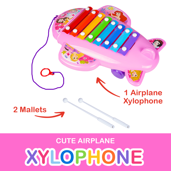 Disney Princess Cute Airplane Pull Along Xylophone for Infants