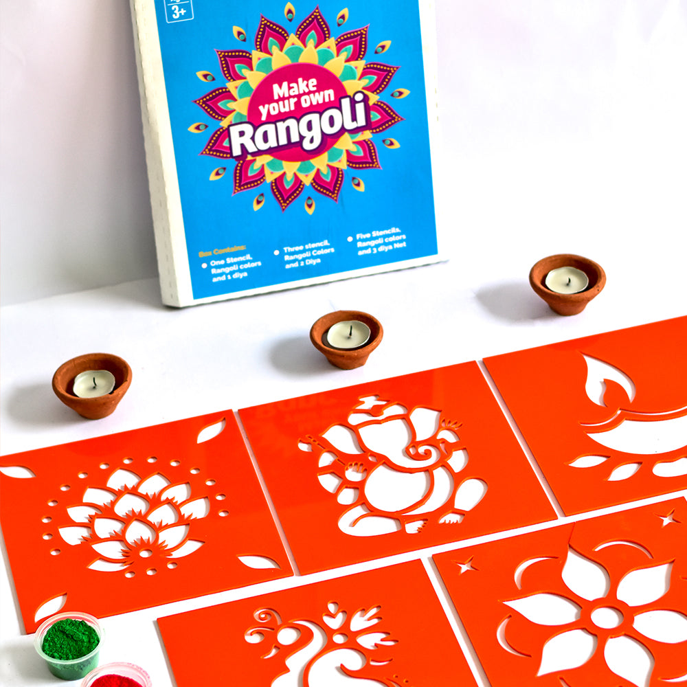 Diwali DIY Rangoli Kit - Set Of Five Stencil