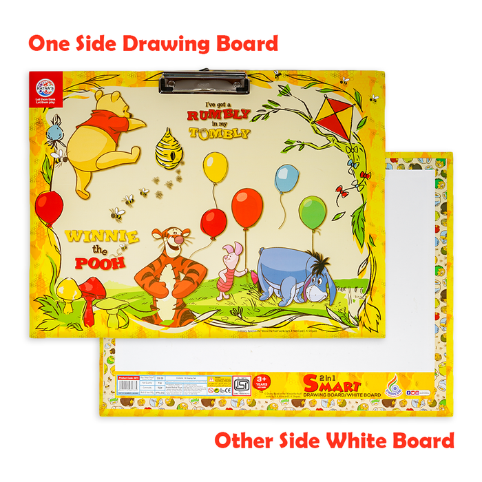 Disney Winnie the Pooh Jumbo Drawing Pad 2 in 1 with Write & Wipe Board