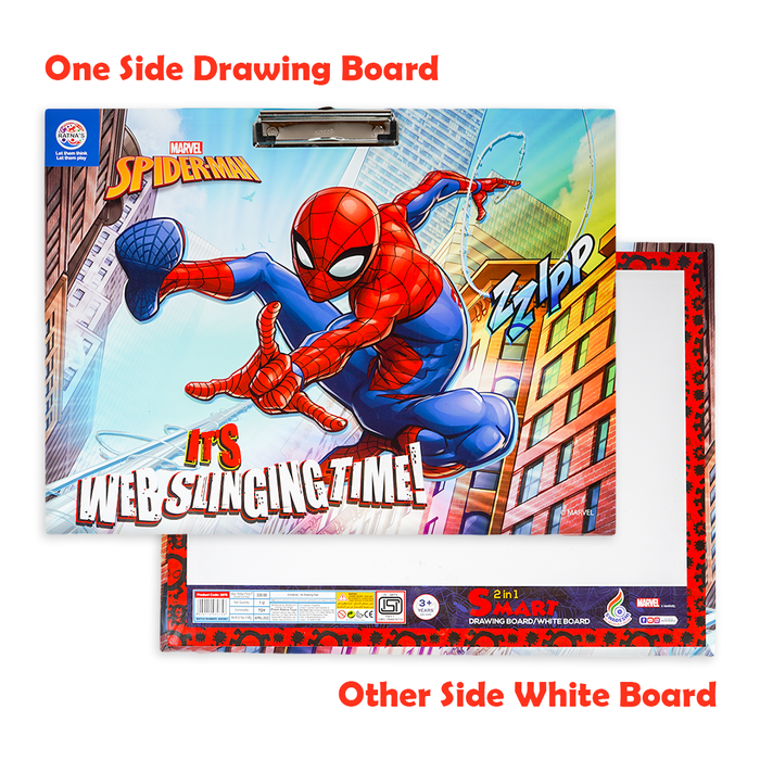 Marvel Spiderman Jumbo Drawing pad 2 in 1 with write & wipe board on bottom