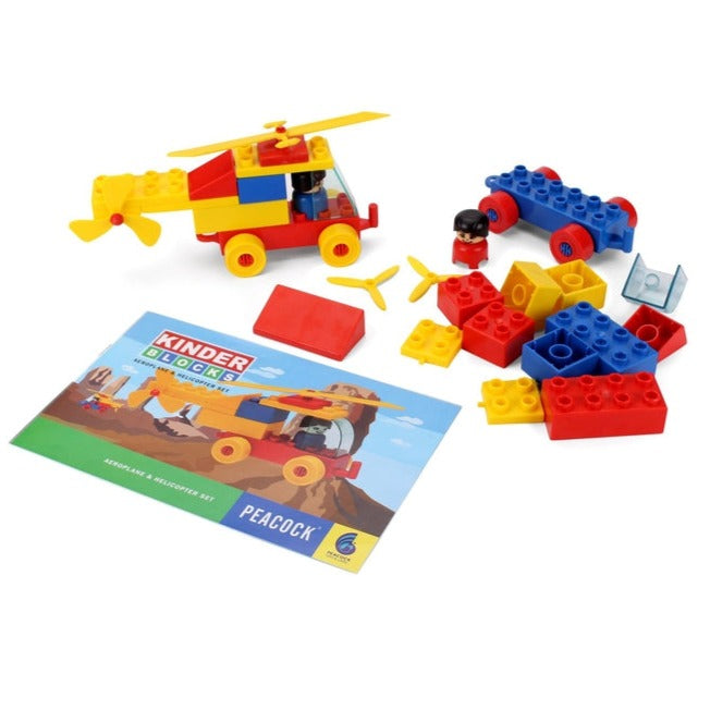 Kinder Blocks Helicopter Set (Building Blocks Set) – 32 Pieces