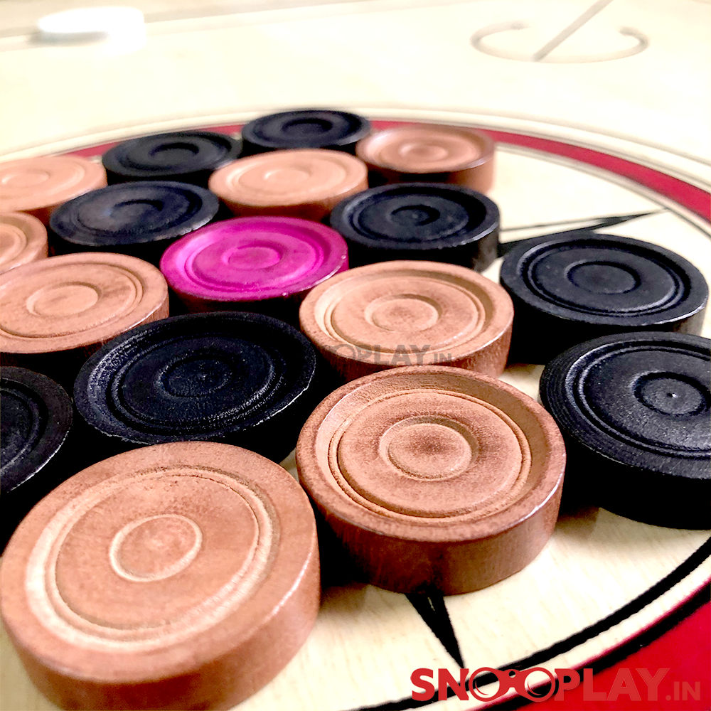 Wooden Carrom Board (with Coins & 2 Strikers) - Large (32 x 32 Inches) | COD Not Available