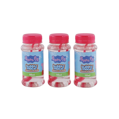 Bubble Magic Peppa Pig Pack Of 3 118 ML Thick Viscous Concentrate Solution Bottle with Wand-Blow