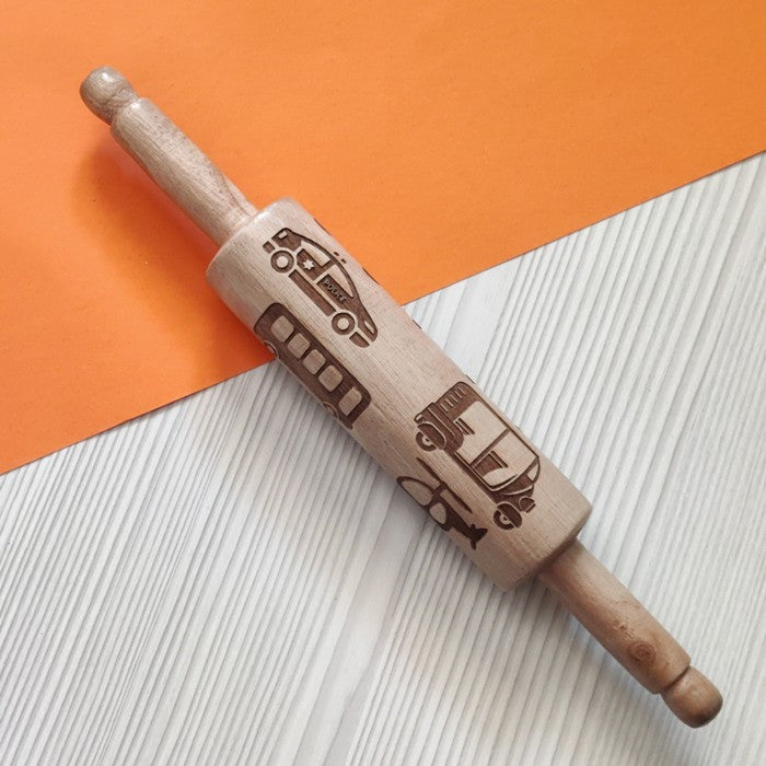 Vehicle Theme Play Dough Rolling Pin for Kids