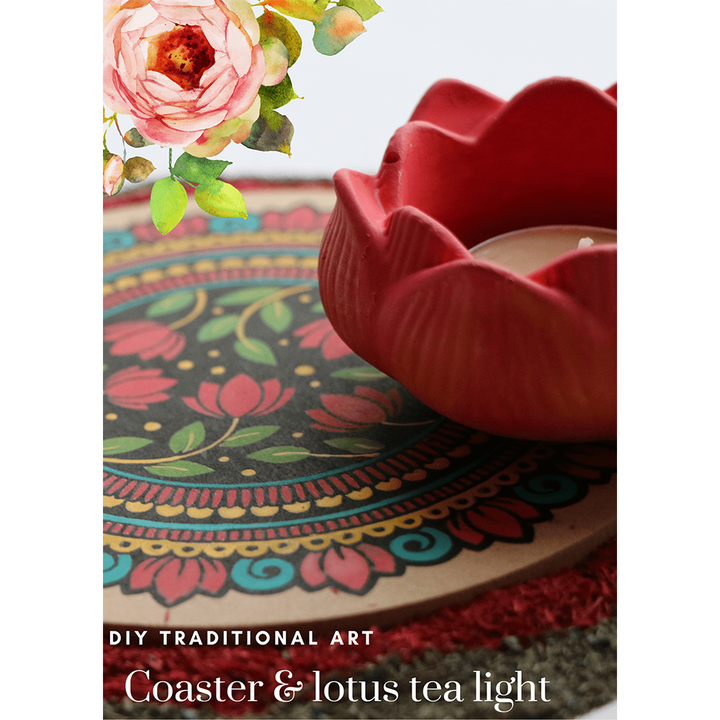 DIY Traditional Art Coaster / Lotus Tea Light Holder