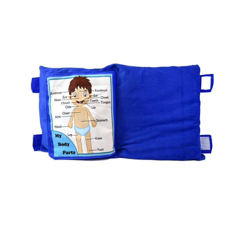 Velvet Cushion Book for Interactive Learning Experience for Kids - (Blue)