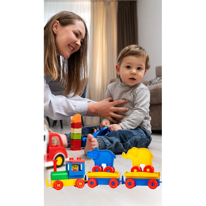 Animal Train Building Block Set - 45 Pieces (1.5-4 Years)