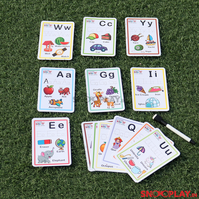 Educational Activity Play Mat with Flash Cards (English Letters With Printed Names & Pictures)