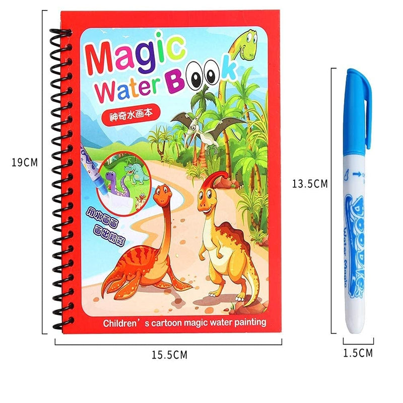 Set of 3 - Magic Water Coloring Pen with Reusable Painting Books (5-7 Years)