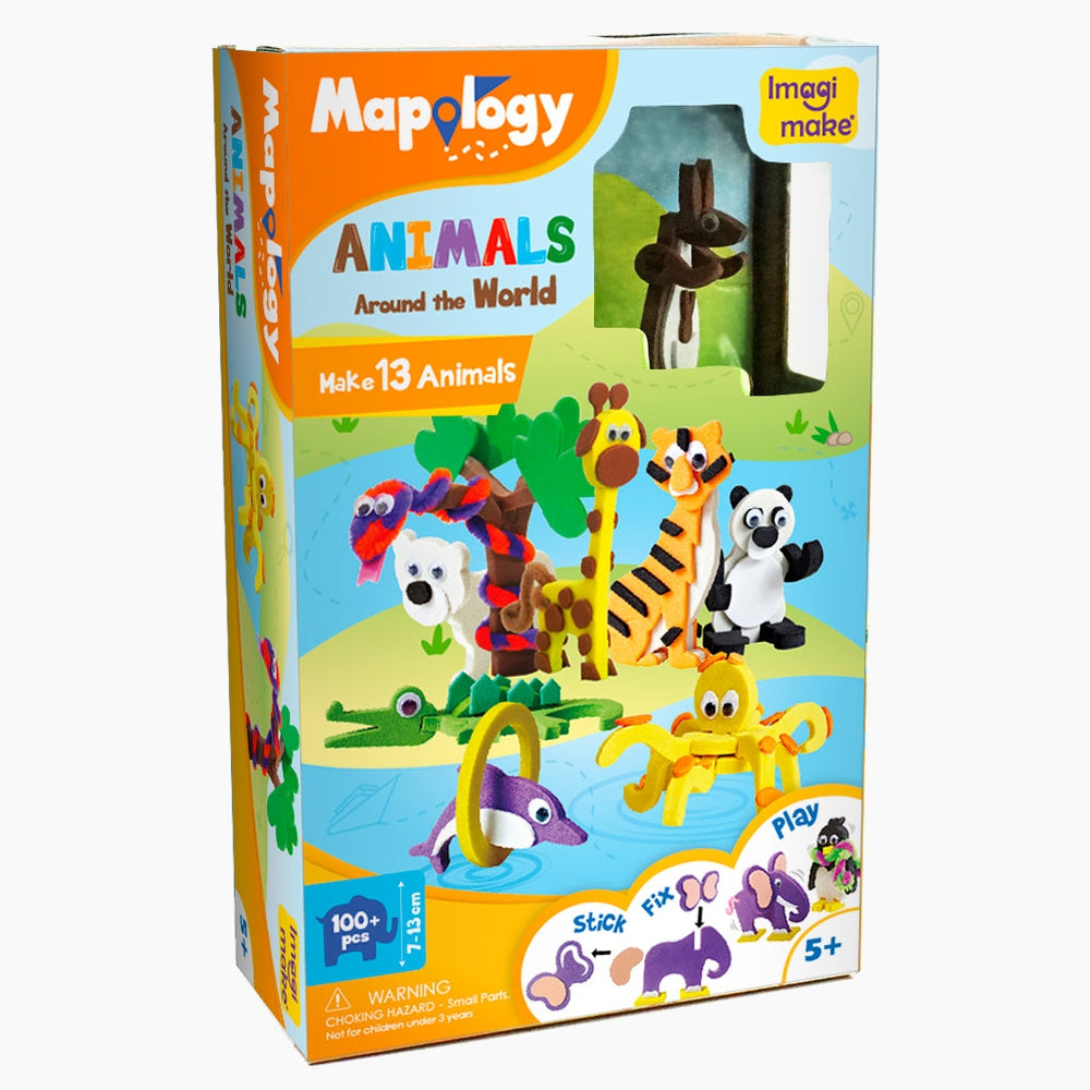 Mapology Animals 3D Models Assemble Game (13 Animal cut-out sets)