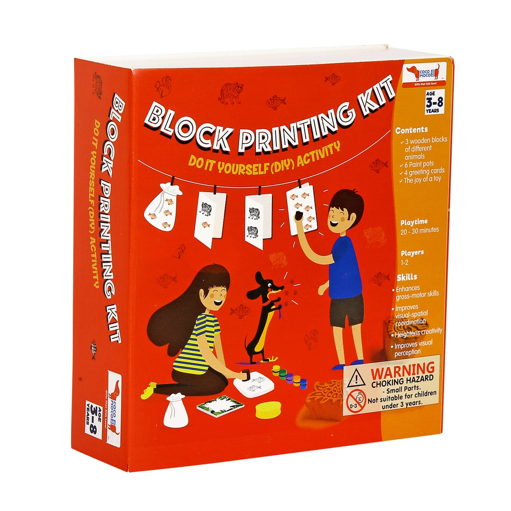 Wooden Block Printing DIY Kit for Kids