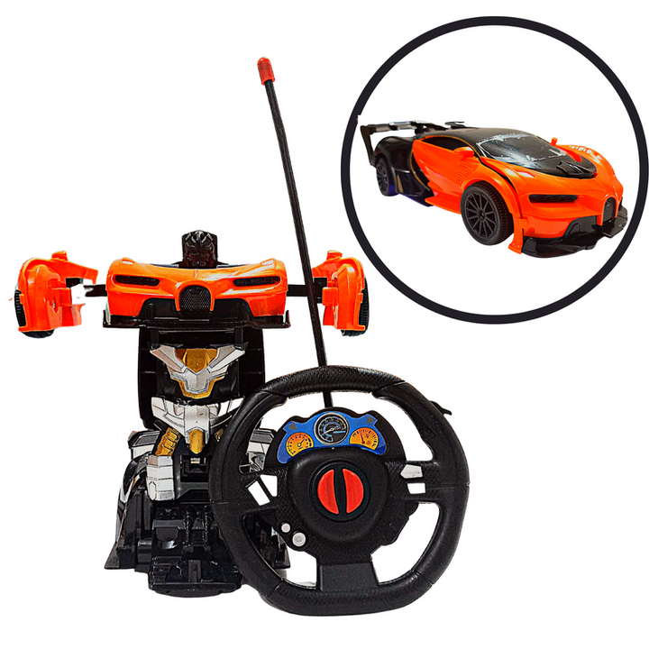 Remote Control Car | Robotic Car |  Transformers Toys | Bugatti Veyron (Orange Big Transform RC Car)