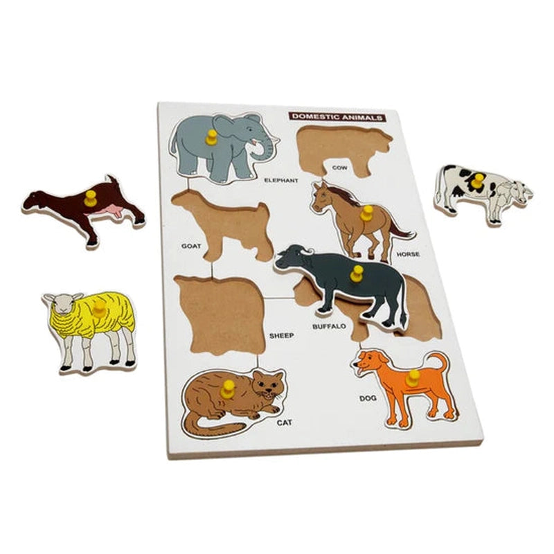 Wooden Domestic Animals Puzzle for Kids