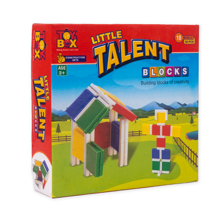 Little Talent Building Blocks - 12 Squares & 18 Sticks (3-7 Years)