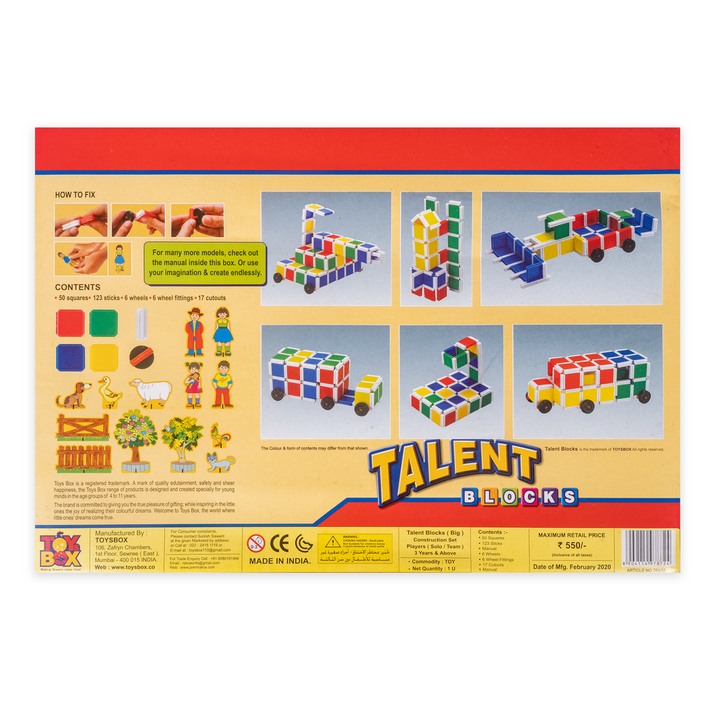 Big Talent Building Blocks - 185 Pieces (3-7 Years)