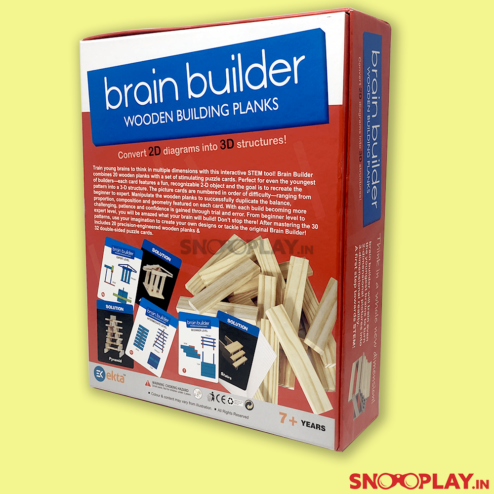 Brain Builder Wooden Building Plank Blocks (SET-2)