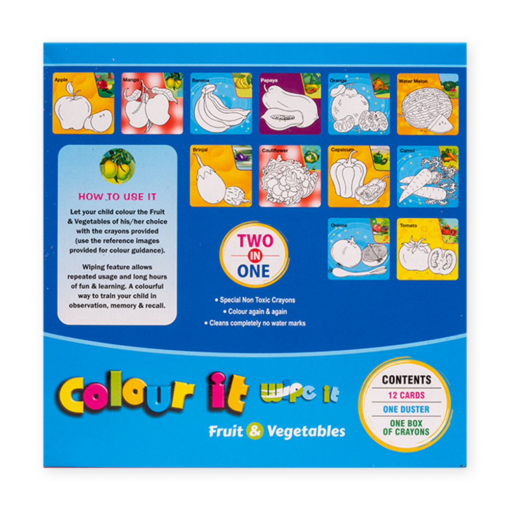 Colour It - wipe it ( Mini ) - Fruit & Vegetables