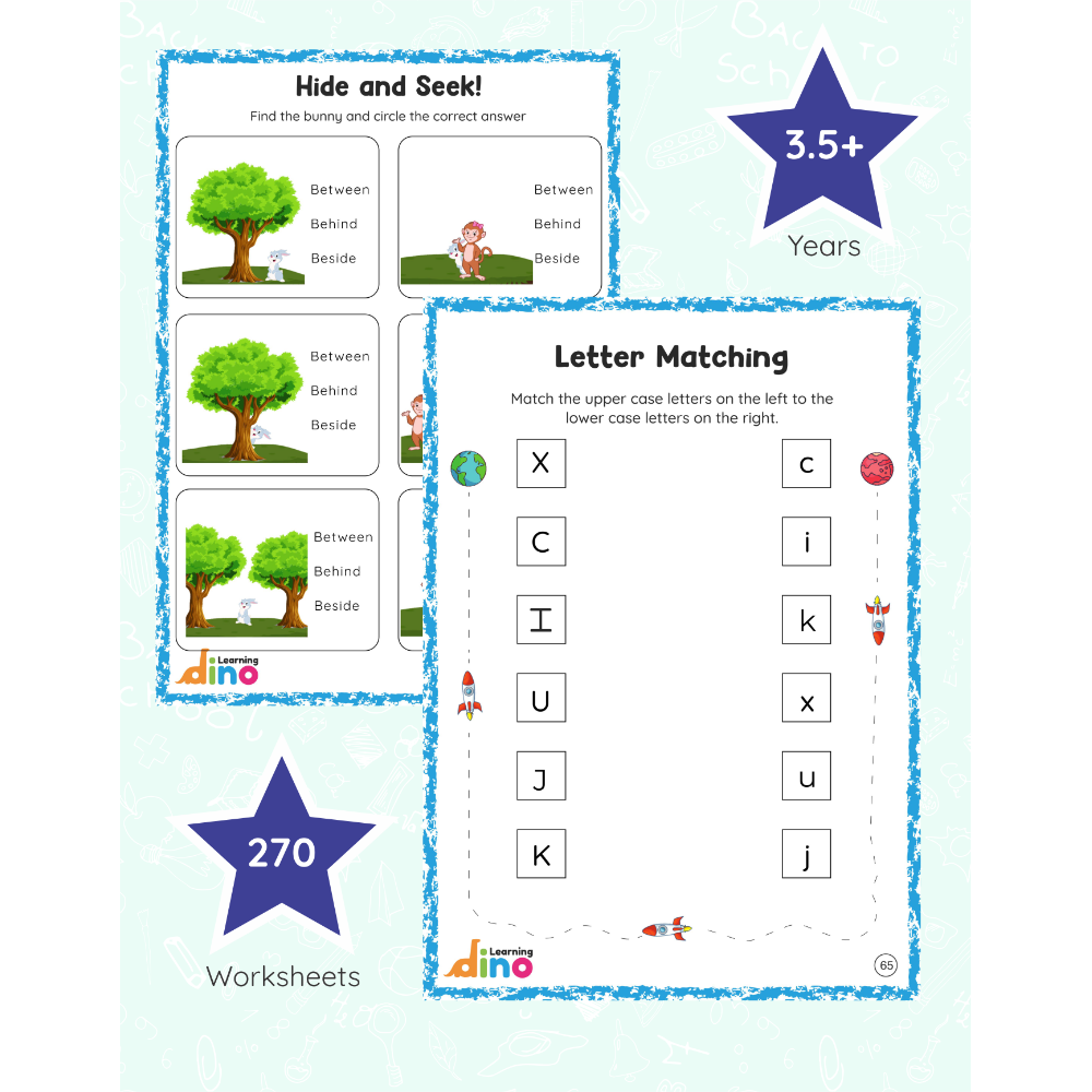 LKG Practice Worksheets Combo Pack (English & Math)