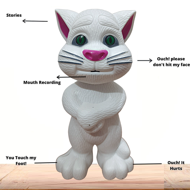 Talking Tom Toy for Kids Speaking- (White)