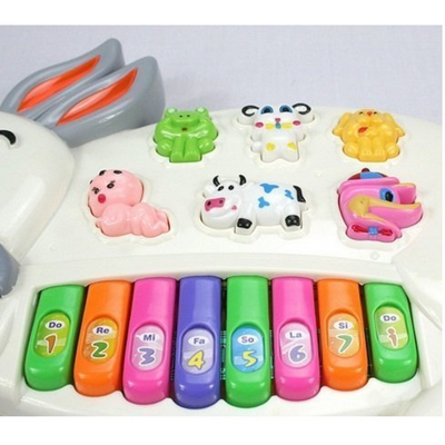 Baby Musical Piano Learning Rabbit with Animals Sounds & Led Lights (8 Keys)