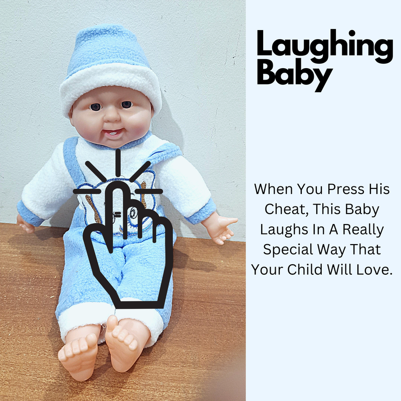 Musical Laughing Baby | Baby Doll (Size: 40 cm) (Blue)