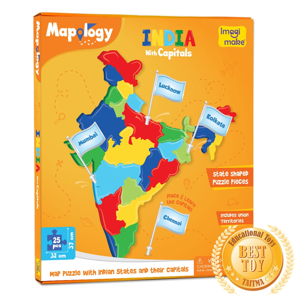 Mapology India with Capitals Puzzle Frame Set