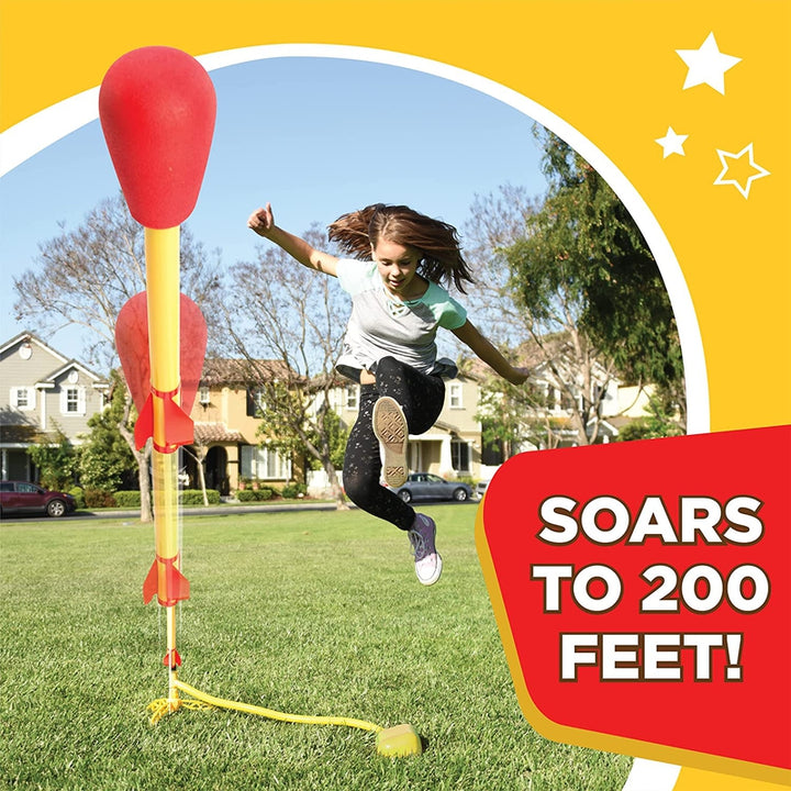 Stomp Rocket Original Ultra Rocket Launcher|Soars 200 Feet|4 High Flying Rockets and Adjustable Launcher