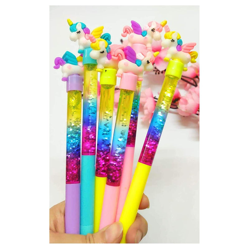 Cute Glitter Ink Gel Pens Unicorn Eraser (Set of 3)