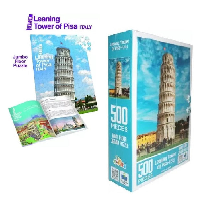 Leaning Tower of Pisa Italy Jumbo Jigsaw Puzzles 500 Pieces Flawless Fit Fun Activity Indoor Game Big Size for Gift Kids and Adults