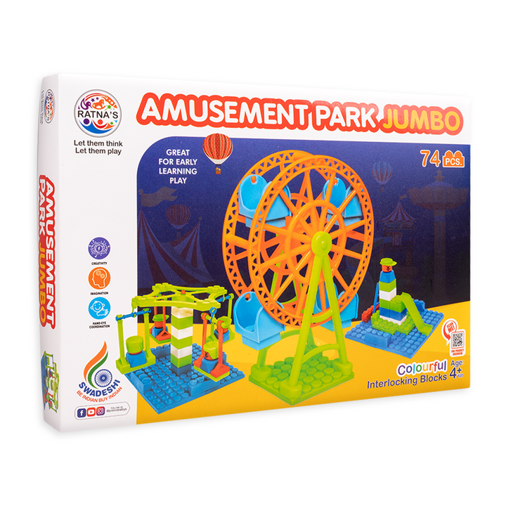 Amusement Park Jumbo Blocks Set (74 Pieces)