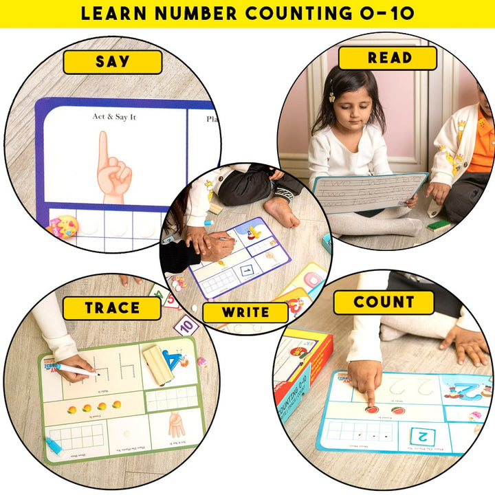 Number Counting 0-10 Bundle - Say, Read , Trace, Count, Number Names all in one