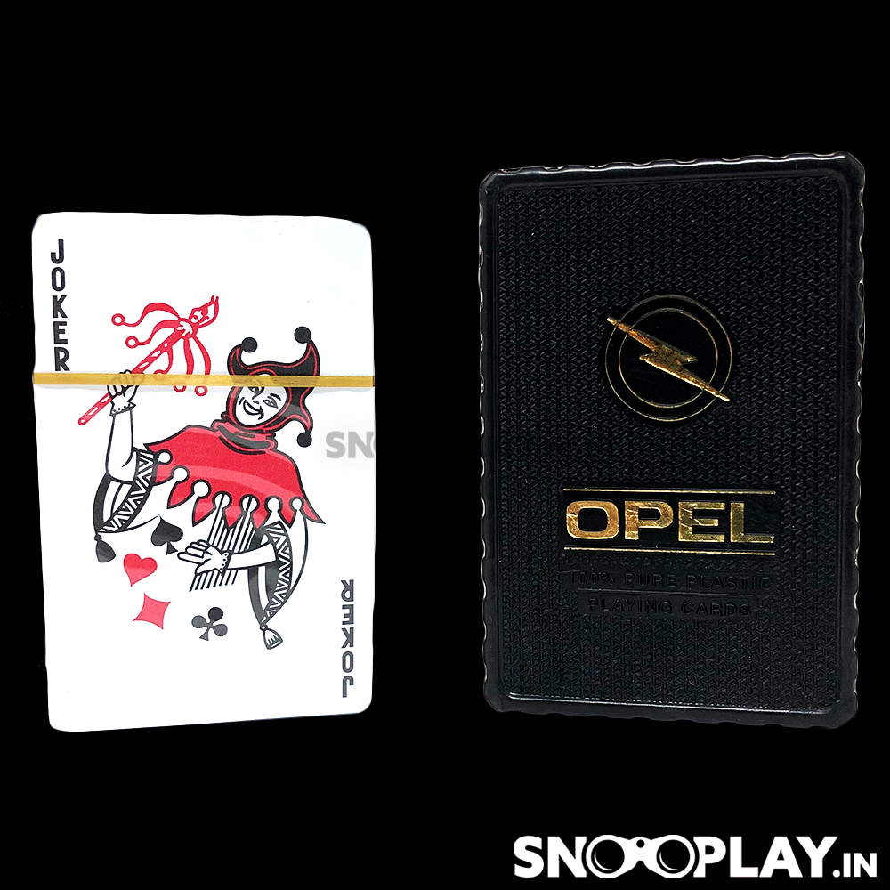 OPEL Gold 100% Plastic Cards, Durable & Washable Playing Cards With Hard Cover Holder