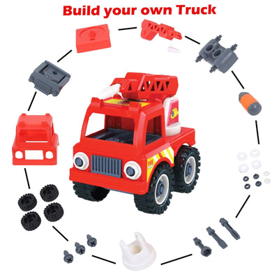 Mighty Machines Buildables -Aerial Fire Truck| Build & Combine Vehicle | Easy To Build Pull Back & Friction Vehicle