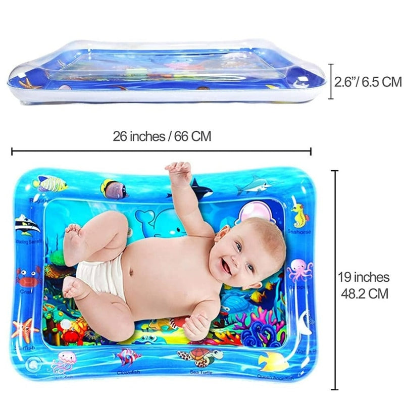 Tummy Time Baby Water Play Mat | Non-Toxic & Leak-Proof - Blue (3-12 Months)