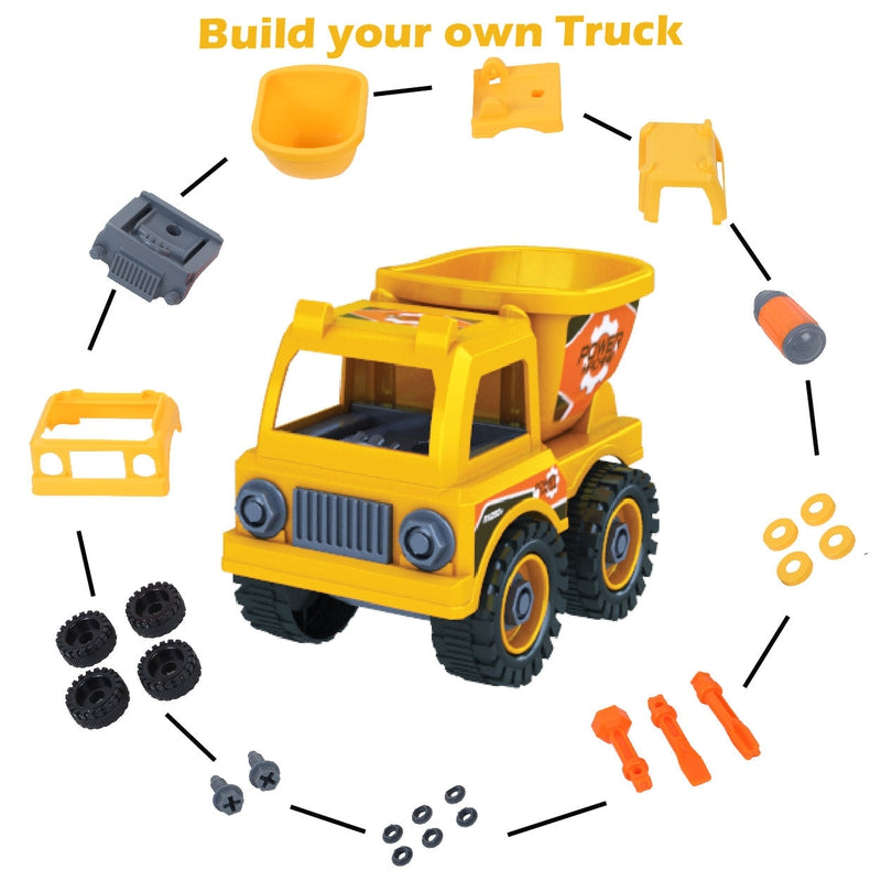 Mighty Machines Buildables-Dump Truck| Build & Combine Vehicle| Easy To Build Pull Back & Friction Vehicle