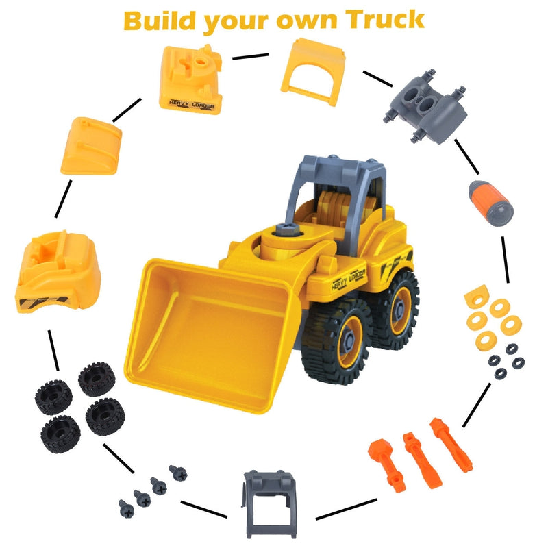 Mighty Machines Buildables-Loader| Build & Combine Vehicle| Easy To Build Pull Back & Friction Vehicle