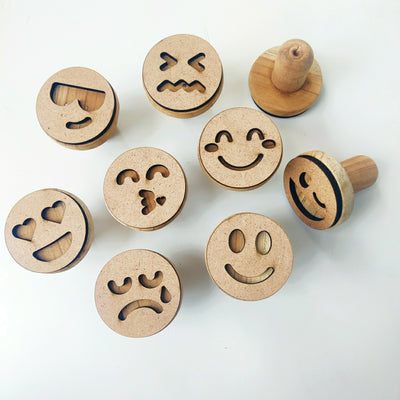 Smiley Play Dough Stamp Set | Wooden Toy