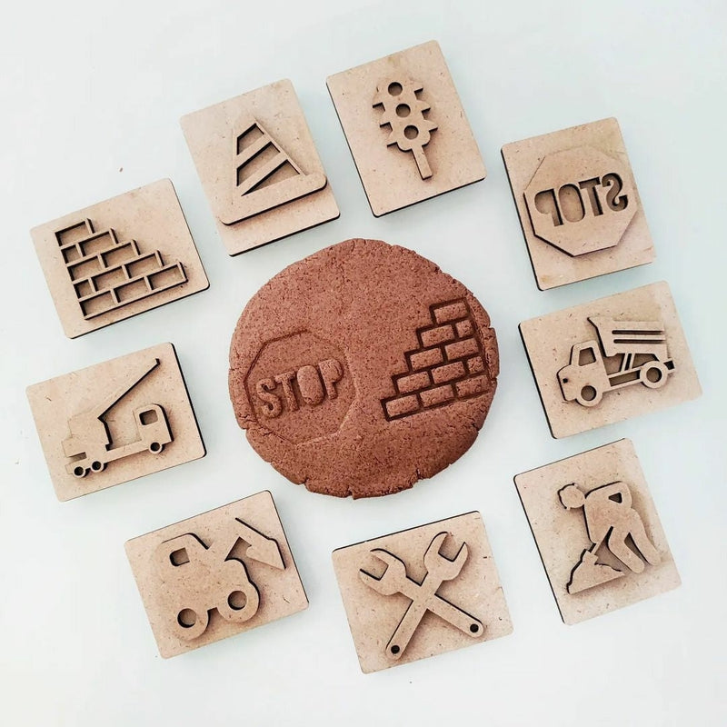 Construction Theme Stamp Set | Stamp Set of 9 | Stamping Set Toy for Kids