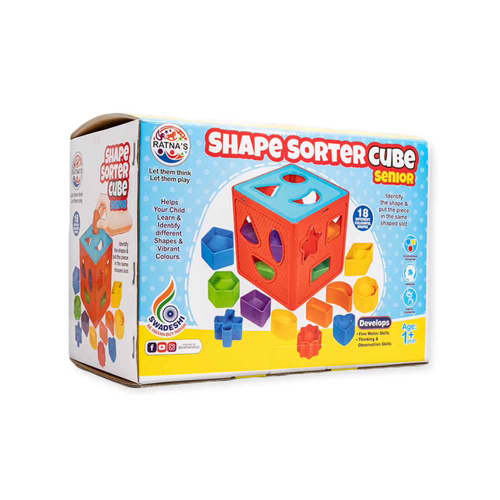 Ratna's Shape Sorter Cube Senior - 18 Pieces (1-3 Years)