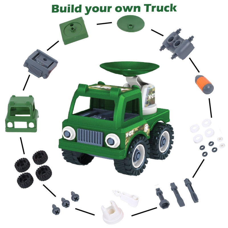 Mighty Machines Buildables-Mobile Radar| Build & Combine Vehicle| Easy To Build Pull Back & Friction Vehicle