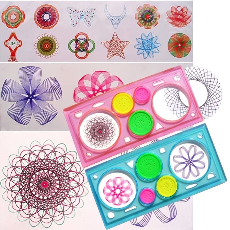 Pack of 2 Solid Circle Design Tools – Geometric Spirograph Stencil Set (3-6 Years)