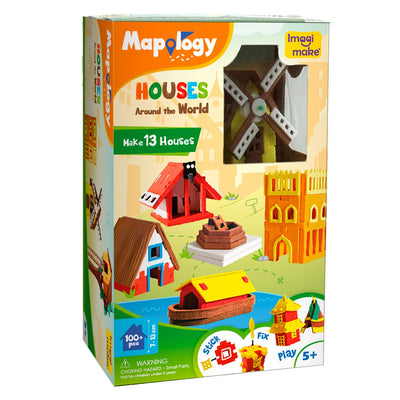 Mapology Houses 3D Models Assemble Game (13 Houses cut-out sets)