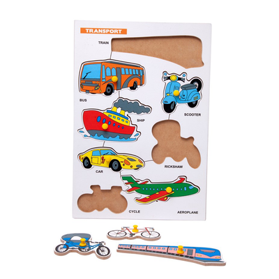 Transport & Domestic Animal Wooden Puzzle (Combo of 2)
