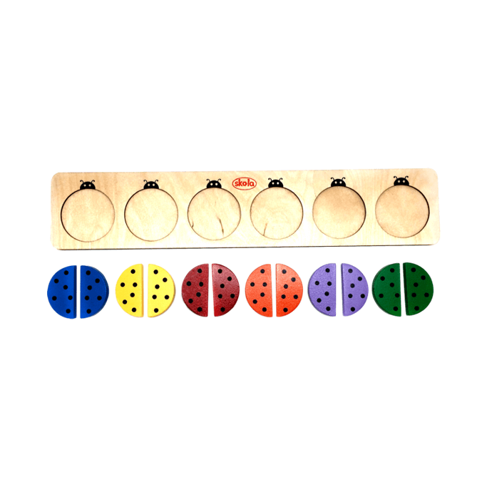 Coloured Beetles - Wooden Board