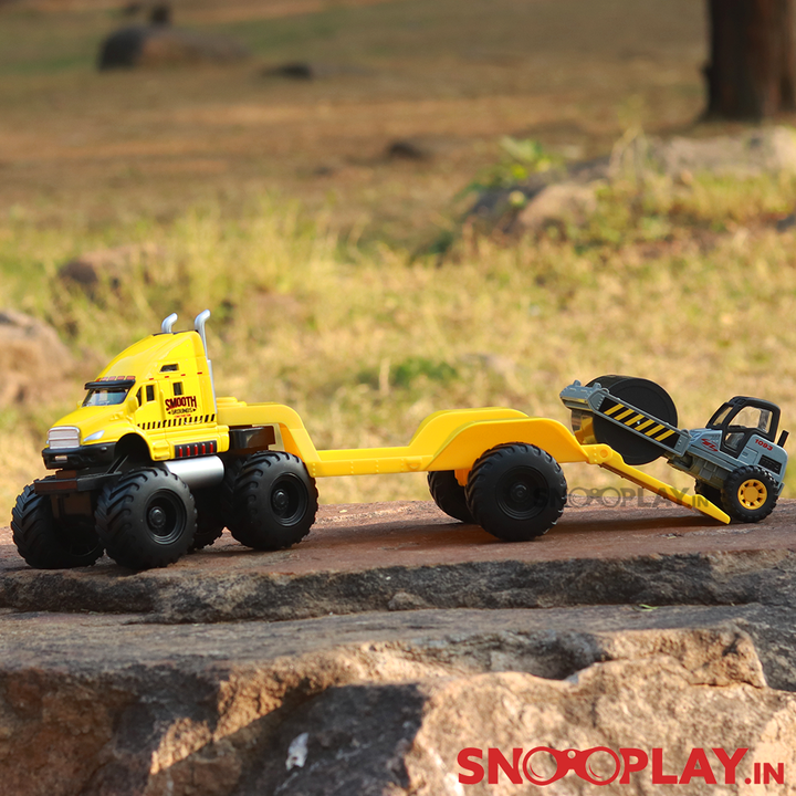 2 in 1 Metal Monster Truck Set (with Road Roller) Ground Construction - Friction Powered Toy