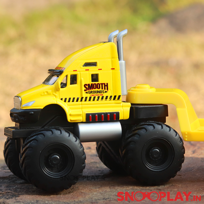 2 in 1 Metal Monster Truck Set (with Road Roller) Ground Construction - Friction Powered Toy